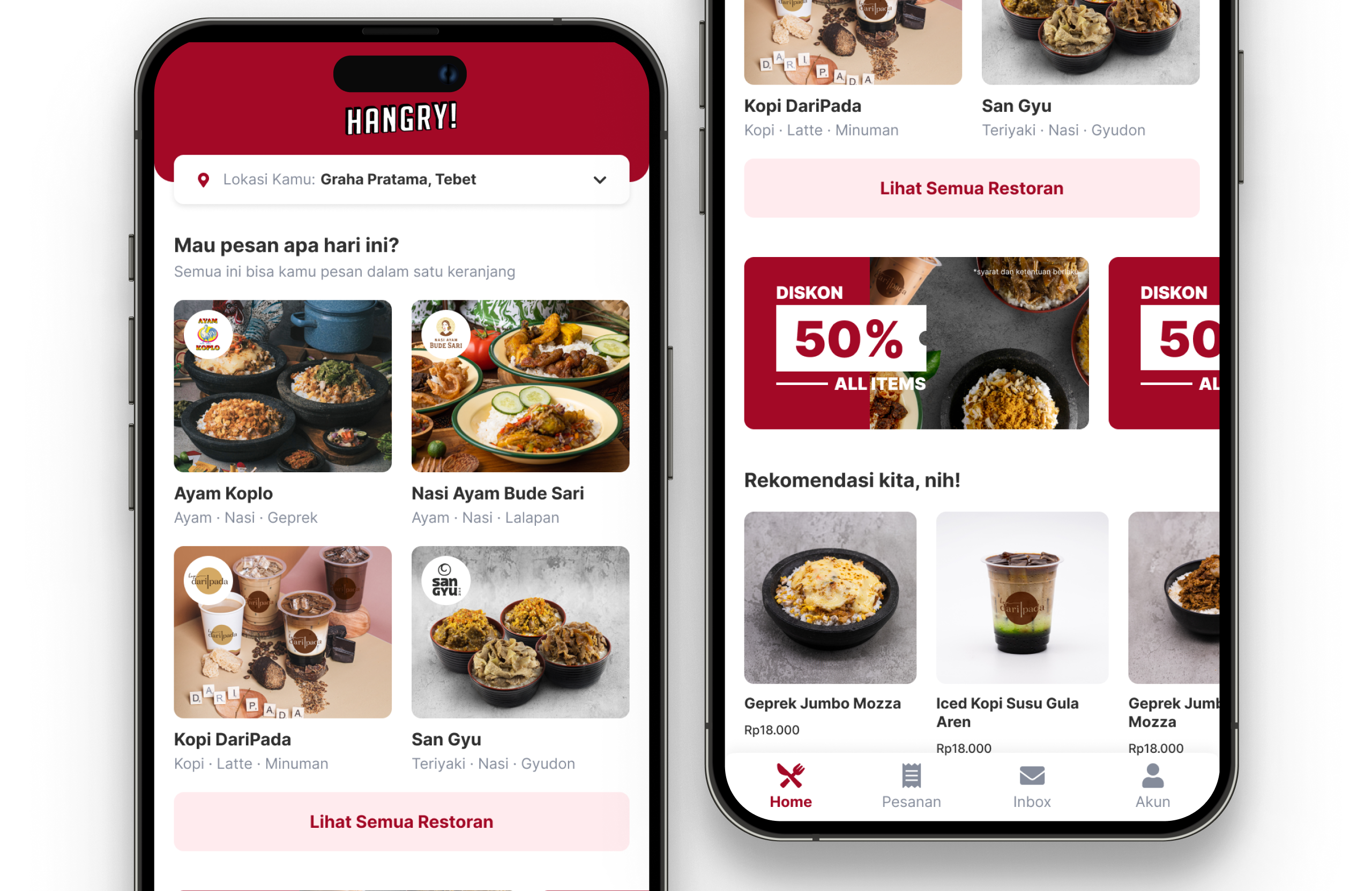 Hangry App first launch