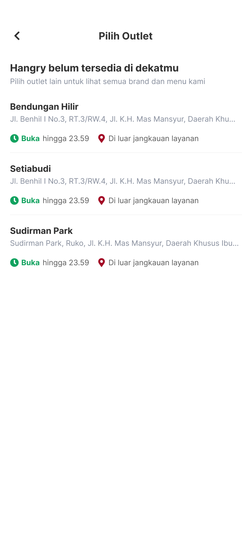 Outlet list